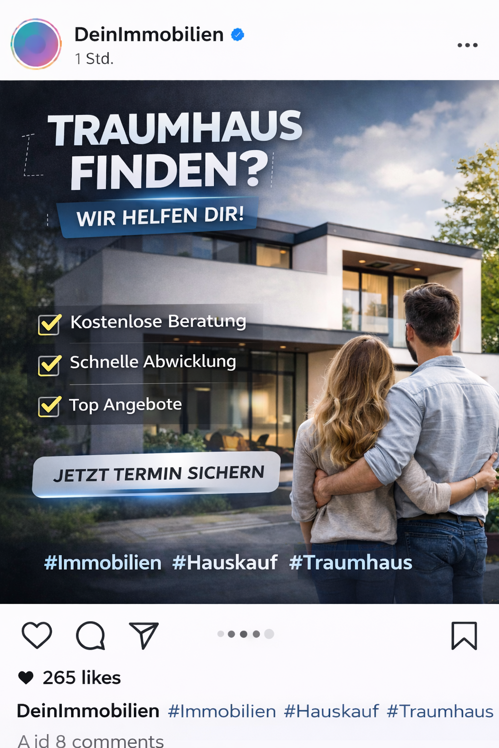 Immobilien Instagram Post Beispiel